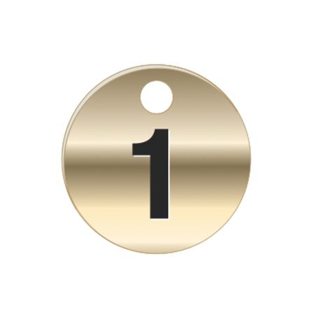 Brass Tags - Numbers 76-100 - PK/25